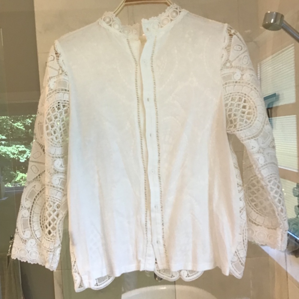 Anthropologie x James Coviello LACED MEDALLION Blouse - Picture 6 of 7